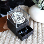 Eternal Flower Rose White Eternal Flower Rose Jewelry Box for Valentines Day