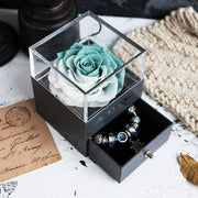 Eternal Flower Rose White green Eternal Flower Rose Jewelry Box for Valentines Day