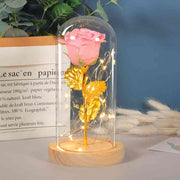 Eternal Rose Flowers LED Light In Glass Pink Eternal Rose Flowers LED Light In Glass Cover