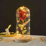 Eternal Rose Flowers LED Light In Glass Red Eternal Rose Flowers LED Light In Glass Cover