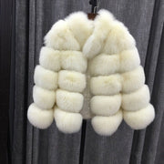 Faux fox fur coat White / L Ladies Faux fox fur coat