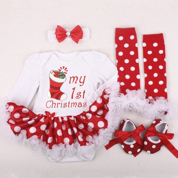 Four-piece Christmas Gift Newborn A / L Four-piece Christmas Gift Newborn Clothing Set Baby