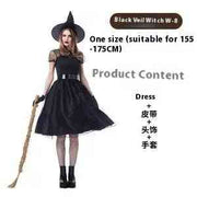 Girl Halloween costumes Black veil woman W8 / One size Girl Halloween Costumes