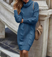 Grey Blue / Extra Large Long Sleeve Dresses For Woman