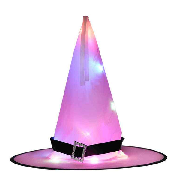 Halloween Witch Hat With LED Lights Pink / Glow Halloween Witch Hat With LED Lights