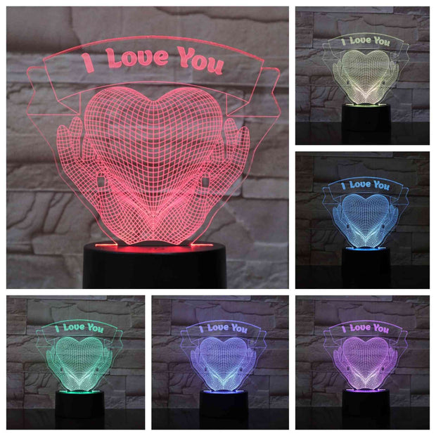 Hands Holding Love Valentines Day Gift Hands Holding Love 3D Night Light