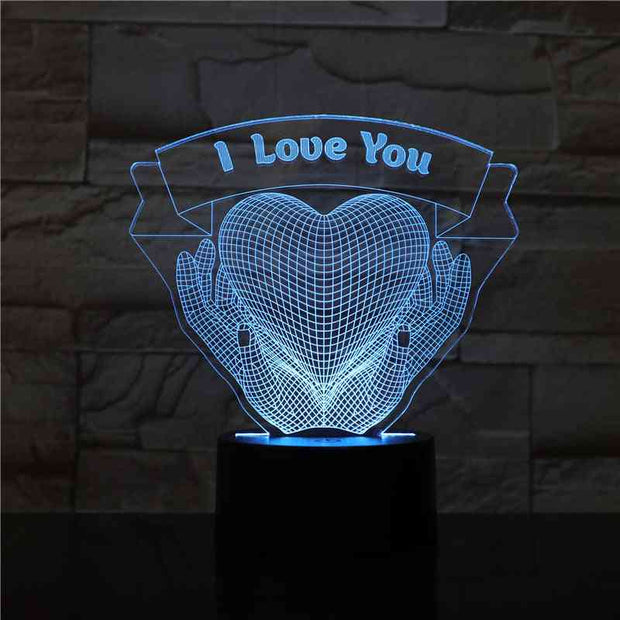 Hands Holding Love Valentines Day Gift Hands Holding Love 3D Night Light