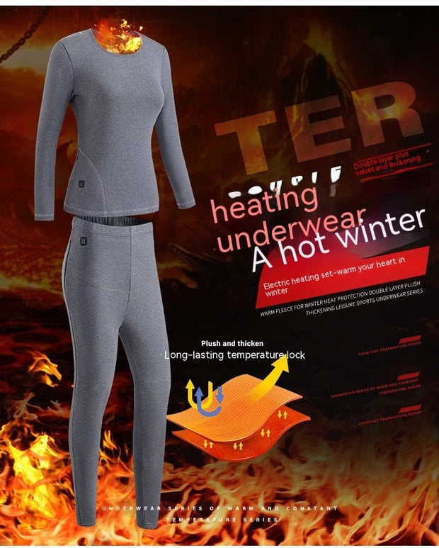 Heating Underwear Whole Body Winter Thermal Electric Heating Suit Smart Heating Underwear Whole Body Fever Thermal Suit Can Be Worn Outside