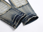 Jeans Patch Retro Jeans Patch Retro Blue Slim Fit Men