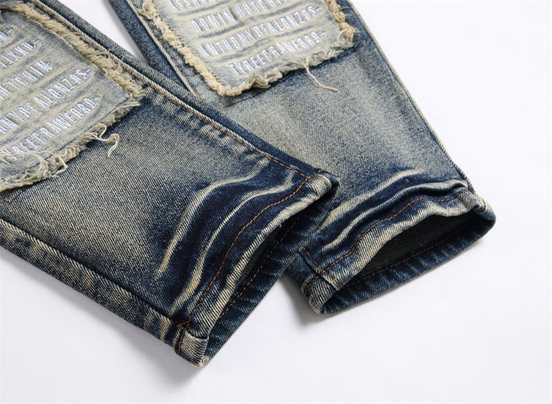 Jeans Patch Retro Jeans Patch Retro Blue Slim Fit Men