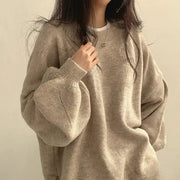 Khaki Woman Loose Sweater