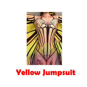 Ladies Fashion Personality Butterfly Cat Just the yellow jumpsuit / L Ladies Fashion Personality Butterfly Catwalk Costumes