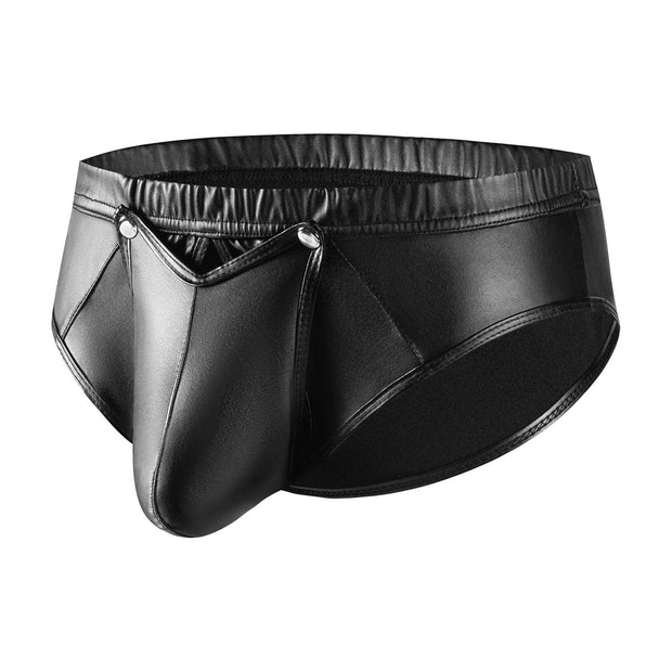 Leather Briefs Men's Close-fitting Matte Leather Briefs