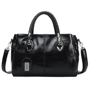 leather luxury handbags Black / Q1pc Women Vintage Oil Wax leather luxury handbags