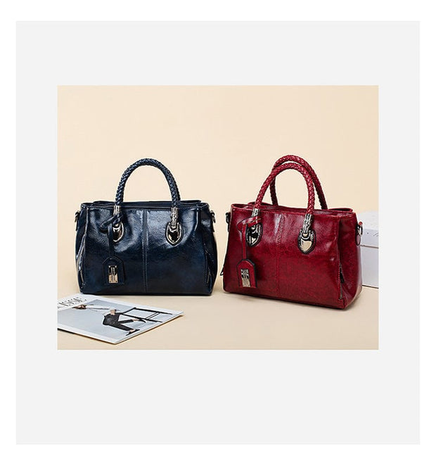 leather luxury handbags Women Vintage Oil Wax leather luxury handbags