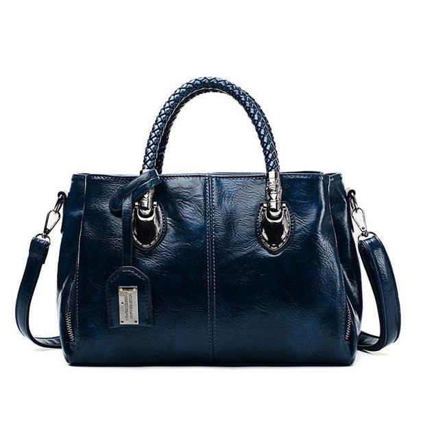 leather luxury handbags Women Vintage Oil Wax leather luxury handbags