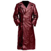 Leather Trench Coat Red / 5XL Black Leather Trench Coat