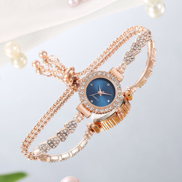 Luxury Women's Watch Gold Blue Fashion Luxury Women's Watch Gold Fine Strap Ladies Watch For Bracelet Female Wrist Watch Women Clock Relojes Fashion Jewelry