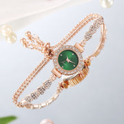 Luxury Women's Watch Gold Green Fashion Luxury Women's Watch Gold Fine Strap Ladies Watch For Bracelet Female Wrist Watch Women Clock Relojes Fashion Jewelry