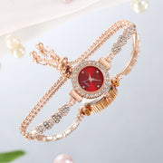 Luxury Women's Watch Gold Red Fashion Luxury Women's Watch Gold Fine Strap Ladies Watch For Bracelet Female Wrist Watch Women Clock Relojes Fashion Jewelry