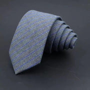 Men's Business Fashion Striped Solid Col Gray Bottom Blue Line Thickened Sanded Fabric Hand Hit Men's Business Fashion Striped Solid Color Tie Cotton Formal Wear