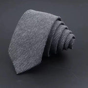 Men's Business Fashion Striped Solid Col Light Gray Fine Plaid Thickened Sanded Fabric Hand Hit Men's Business Fashion Striped Solid Color Tie Cotton Formal Wear