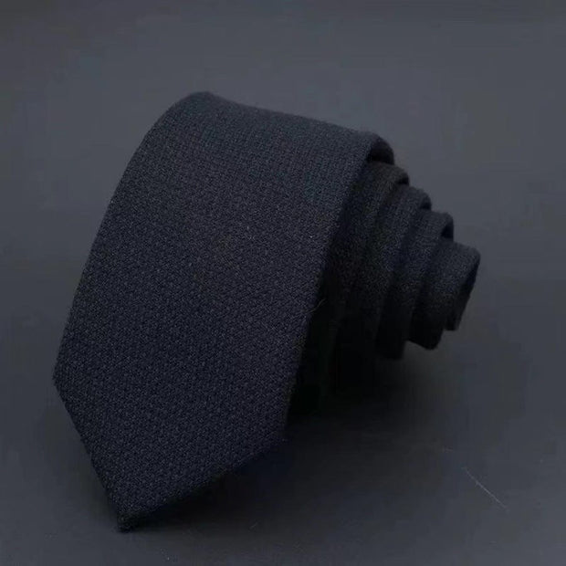 Men's Business Fashion Striped Solid Col Navy Blue Fine Plaid Thickened Sanded Fabric Hand Hit Men's Business Fashion Striped Solid Color Tie Cotton Formal Wear