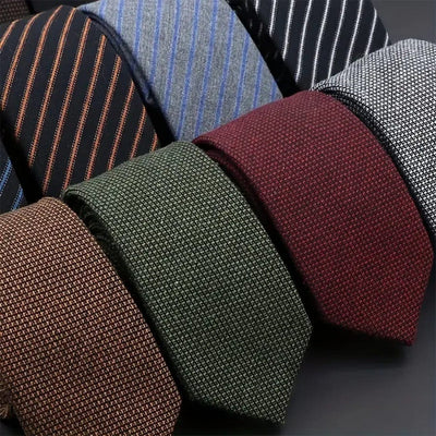 Men's Business Fashion Striped Solid Col Thickened Sanded Fabric Hand Hit Men's Business Fashion Striped Solid Color Tie Cotton Formal Wear