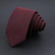 Men's Business Fashion Striped Solid Col Wine Red Fine Plaid Thickened Sanded Fabric Hand Hit Men's Business Fashion Striped Solid Color Tie Cotton Formal Wear