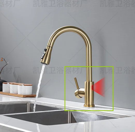 New 1068-Brushed Gold Kitchen Smart Touch Faucets