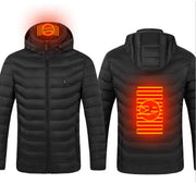 New Heated Jacket Black Zone2 / 2XL New Heated Jacket Coat USB Electric Jacket Cotton Coat Heater Thermal Clothing Heating Vest Men's Clothes Winter