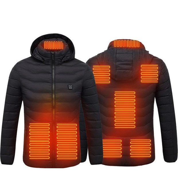 New Heated Jacket Black Zone8 / 2XL New Heated Jacket Coat USB Electric Jacket Cotton Coat Heater Thermal Clothing Heating Vest Men's Clothes Winter