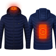 New Heated Jacket Blue Zone2 / 2XL New Heated Jacket Coat USB Electric Jacket Cotton Coat Heater Thermal Clothing Heating Vest Men's Clothes Winter