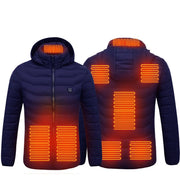 New Heated Jacket Blue Zone8 / 2XL New Heated Jacket Coat USB Electric Jacket Cotton Coat Heater Thermal Clothing Heating Vest Men's Clothes Winter