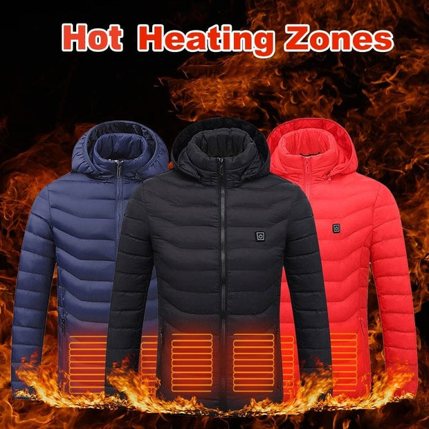 New Heated Jacket New Heated Jacket Coat USB Electric Jacket Cotton Coat Heater Thermal Clothing Heating Vest Men's Clothes Winter