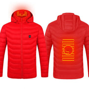 New Heated Jacket Red Zone2 / 2XL New Heated Jacket Coat USB Electric Jacket Cotton Coat Heater Thermal Clothing Heating Vest Men's Clothes Winter