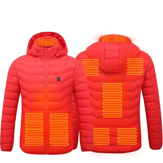 New Heated Jacket Red Zone8 / 2XL New Heated Jacket Coat USB Electric Jacket Cotton Coat Heater Thermal Clothing Heating Vest Men's Clothes Winter