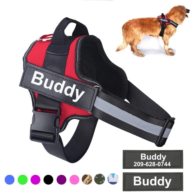 Personalized Dog Harness Personalized Dog Harness NO PULL Reflective Breathable Adjustable Pet Harness Vest For Small Large Dog Custom Patch Pet Supplies