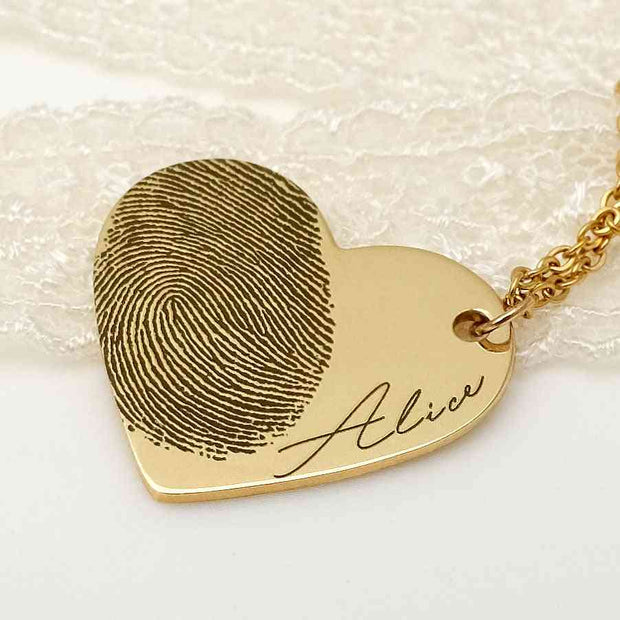 Personalized Fingerprint Necklace Personalized Fingerprint Necklace Valentines Day Gift