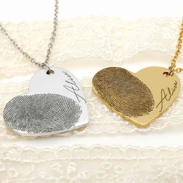 Personalized Fingerprint Necklace Personalized Fingerprint Necklace Valentines Day Gift