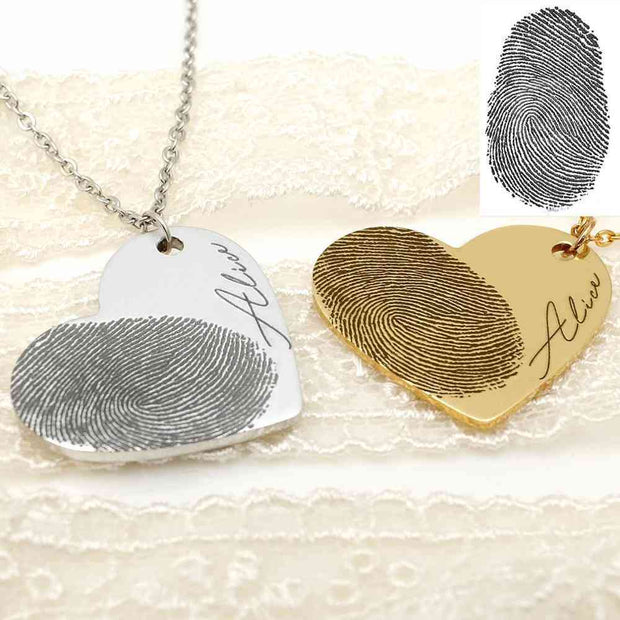 Personalized Fingerprint Necklace Personalized Fingerprint Necklace Valentines Day Gift