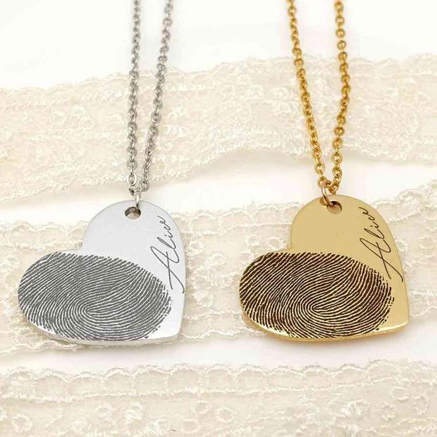 Personalized Fingerprint Necklace Personalized Fingerprint Necklace Valentines Day Gift