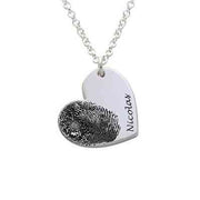 Personalized Fingerprint Necklace Silver Personalized Fingerprint Necklace Valentines Day Gift