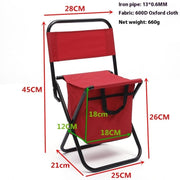 Portable Folding Chair Portable Folding Chair Multifunctional Fishing Ice Pack Stool Camping Folding Stool Can Back Arm Chair