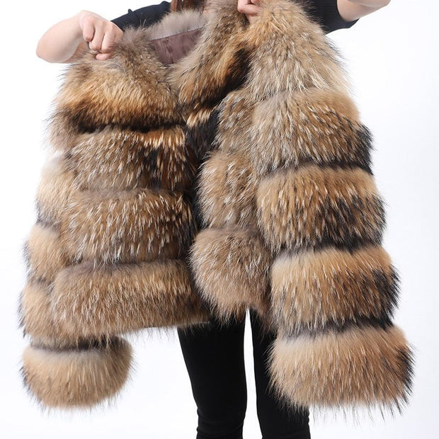 Raccoon Dog Fur Fur Coat Raccoon Dog Fur Splicing