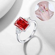 Rhinestone Ring S925 Colorful Rectangular Rhinestone Ring Fashion Love Rings For Women