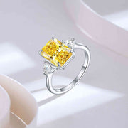 Rhinestone Ring S925 Colorful Rectangular Rhinestone Ring Fashion Love Rings For Women