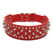 Rivet Dog Collar Red / L Bullet Nail Pet Medium And Large Rivet Dog Collar