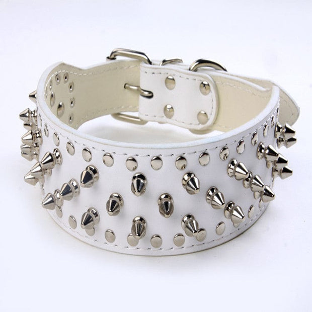 Rivet Dog Collar White / L Bullet Nail Pet Medium And Large Rivet Dog Collar