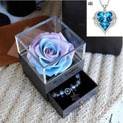 Rose Jewelry Valentines Day Gift Blue / Blue Rose Jewelry Valentines Day Gift